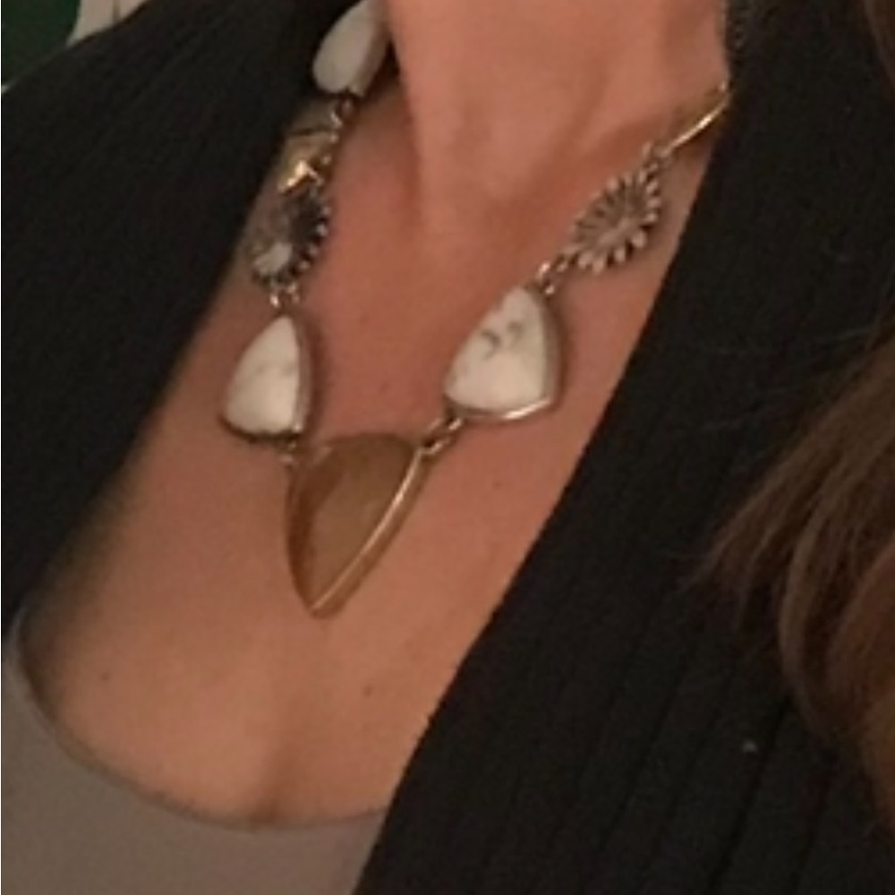 Lucky Brand Reversible White and Brown Necklace with Triangular Design